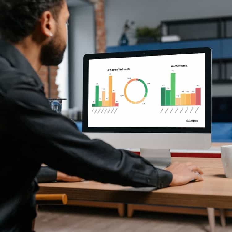 Dashboard mit Bestandsübersicht für Transportverpackungen