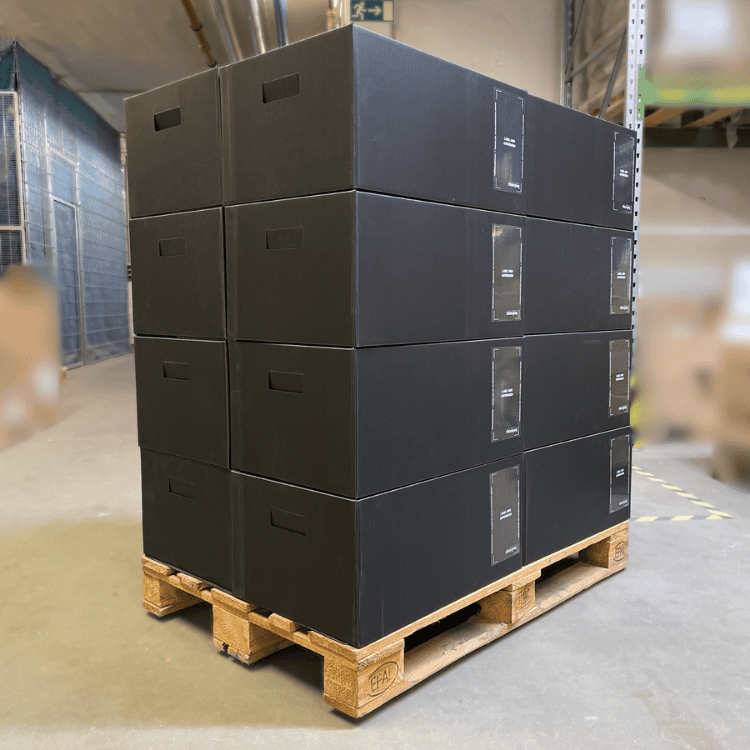 Mehrweg-Transportverpackungen auf Palette für eine nachhaltige Logistik